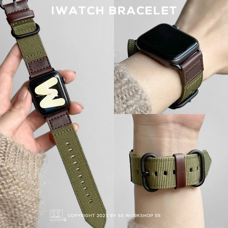 สายรัดผ้าใบไนลอนระบายอากาศเหมาะสําหรับ appleWatch Apple Watch iWatch9/8/7Ultra27.17