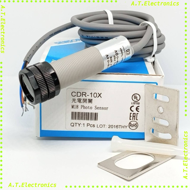 พร้อมส่ง! CDR-10X FOTEK ใหม่ M18 TUBULAR TYPE PHOTO SENSOR Photoelectric Switch 10-30 VDC NPN & PNP
