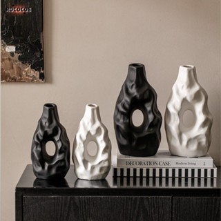 ตกแต่งบ้านสไตล์สแกนดิเนเวียแจกันเซรามิกที่ทันสมัยเรียบง่ายกา…