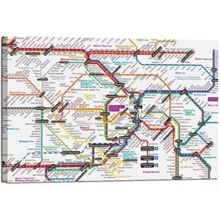1 Piece Poster Japan Tokyo Train Rail Map Distribution Map Poster Mural Art Canvas Art Poster and Wa