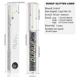 Dunuf 18 สี Glitter Liuqid อายไลเนอร์ Pearlescent Shimmer ประกายเลื่อม Eye Liner Shadow Highlight แต่งหน้า Diamond Silver Eyeliner