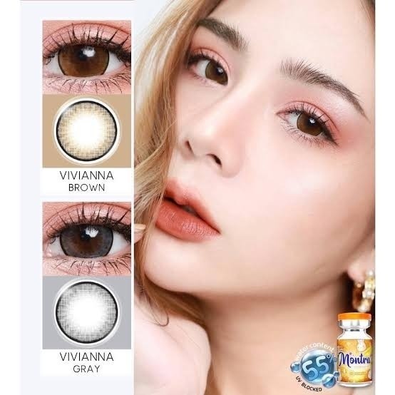 คอนแทคเลนส์(บิ๊กอาย)🔥Vivianna🔥(Montra) สี : Brown / Gray / Black รายเดือน มีค่าสายตา