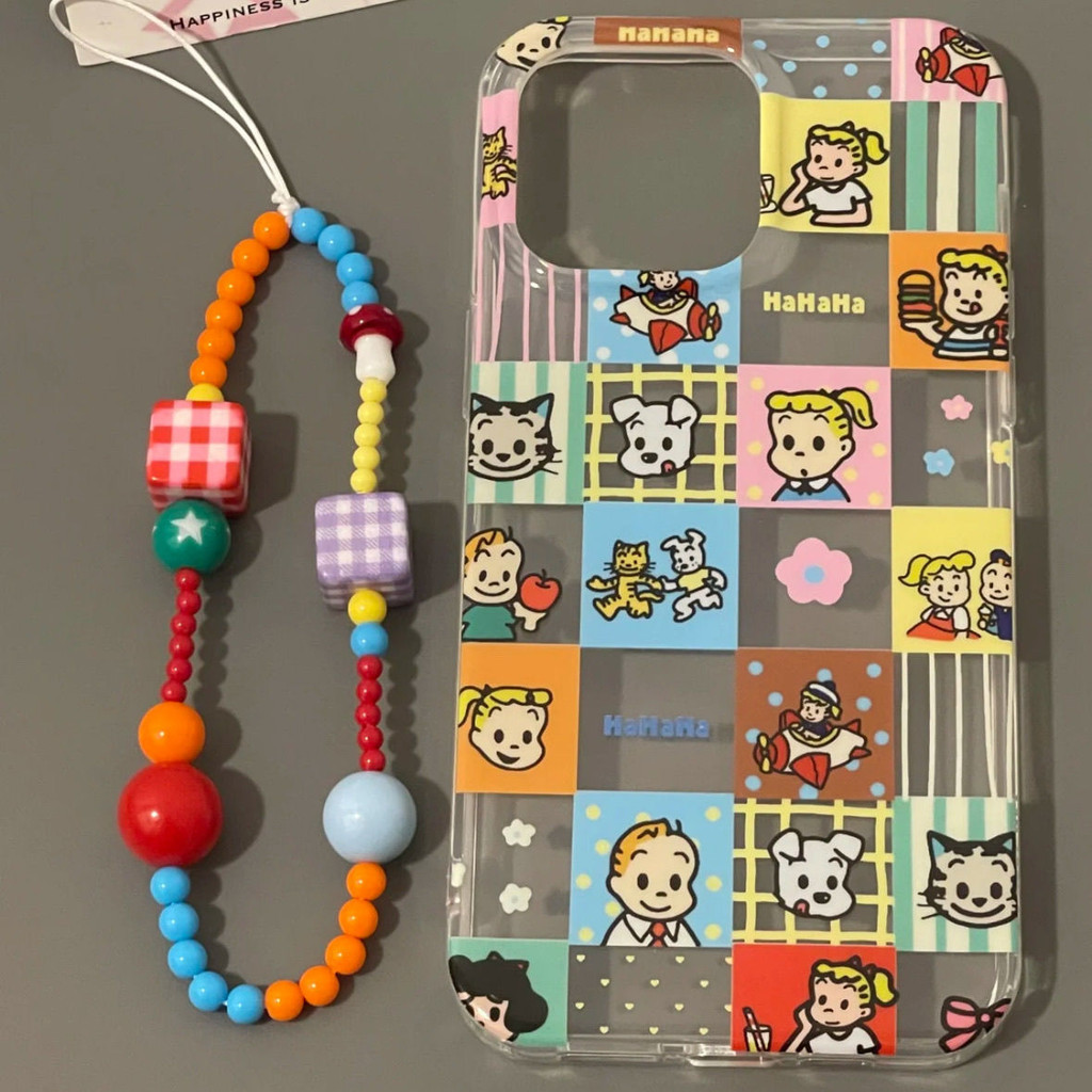 โปร่งใสตาข่ายโปร่งใส Harada Ji เหมาะสําหรับ Apple 15/14/13pro เคสโทรศัพท์ 12/11 ขอบตรง xr/xsmax กันกระแทก 7p เคสโทรศัพท์นุ่ม