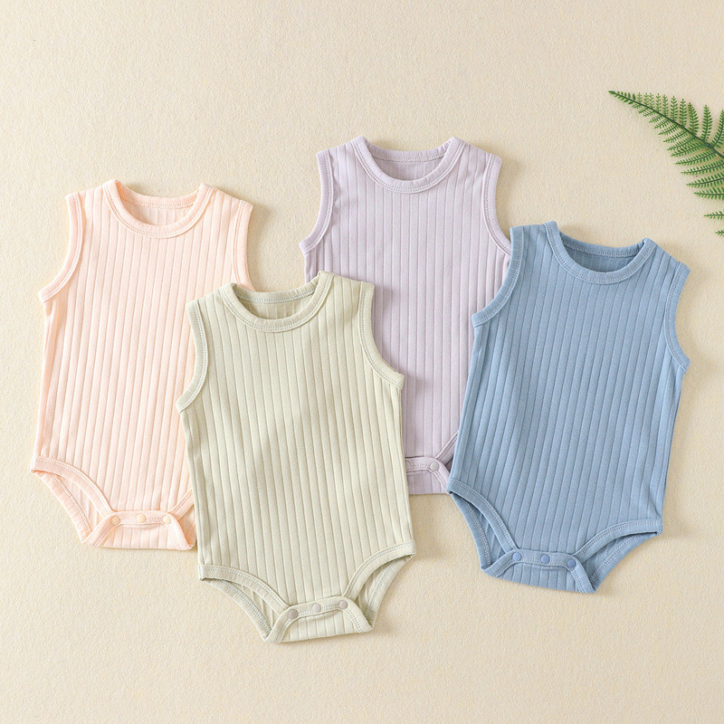 0-24M INS Baby Jumpsuit ฤดูร้อนทารกแรกเกิดเสื้อผ้าแขนกุดเด็ก Onesie Romper เด็ก Romper เด็ก colthes