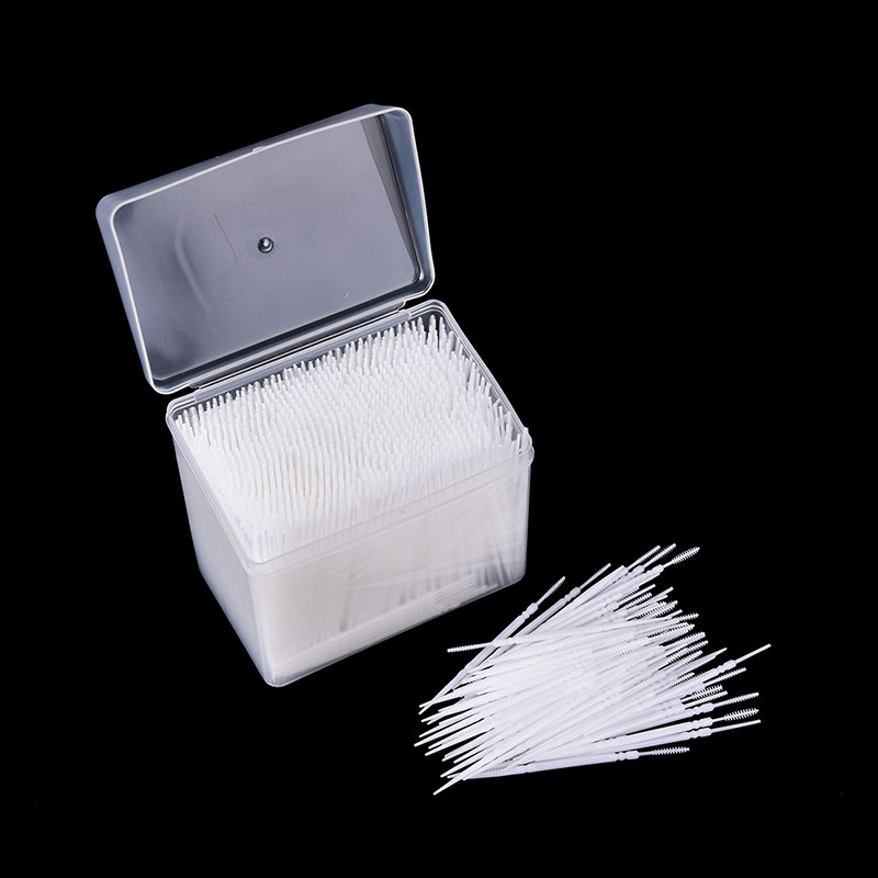 Newwellknowngreat 1100 ชิ้น Picks พลาสติกสุขอนามัยช่องปาก 2 Way Interdental Brush Tooth Pick CAD