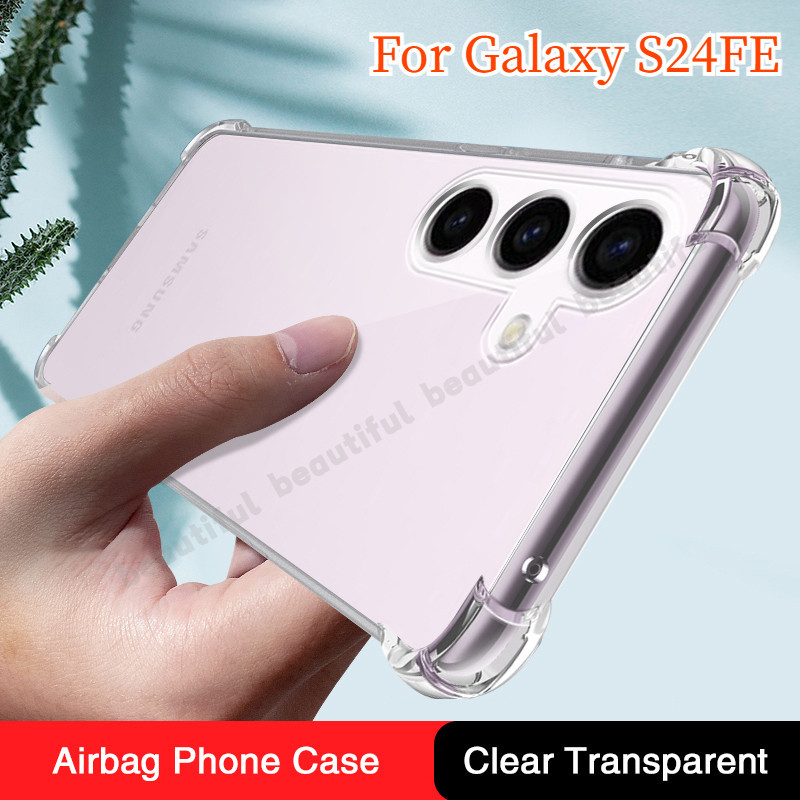 SAMSUNG เคสโทรศัพท์สําหรับsamsung Galaxy S24 Ultra Plus FE S23 S22 S24FE S24Ultra S24Plus S24 + 5Gปลอกนุ่มโปร่งใสถุงลมนิรภัยTPUซิลิโคนปกหลังSamsungS24FE S 24FE Anti Fall Shell