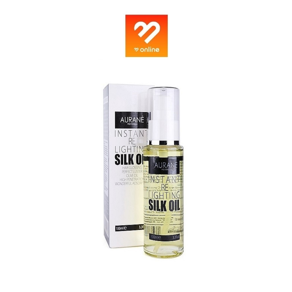 AURANE INSTANT RE LIGHTING SILK OIL 100ml. ออเรน อินสแตนท์ รี ไลท์ติ้ง ซิลค์ ออยล์ ซ่อมแซม ผมแตกปลาย เงางาม