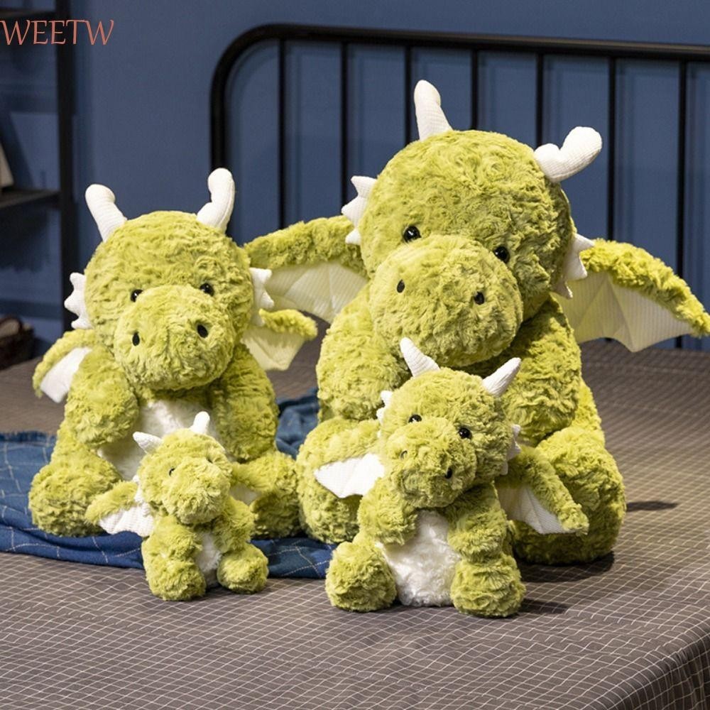 Weekw มังกรบินตุ๊กตาการ์ตูนผ้าฝ้าย PP นั่งสบาย Plushies ของเล่นสัตว์