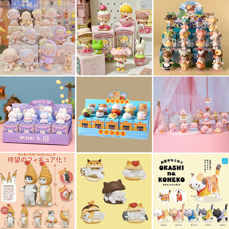 พร้อมส่ง กล่องสุ่ม ตุ๊กตาแมวน่ารัก Mystery Box ของเล ่ นอินเทรนด ์(ราคา1กล่อง/1ตัว) การ์ตูนตุ๊กตา DIY