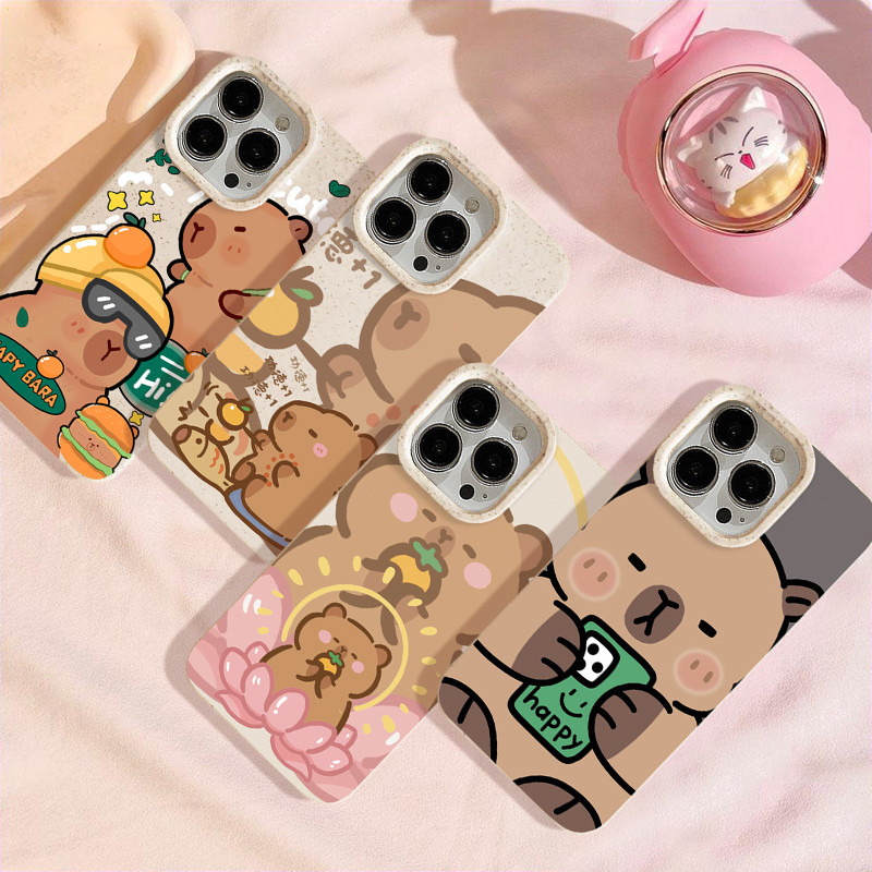 Capybara สไตล์พระพุทธเจ้าน่ารัก เคส IPhone 11 13 Pro Max 7Plus 15 14 12 Pro Max X XS XR MAX 14 15 6s 8 7 6 Plus SE 2020