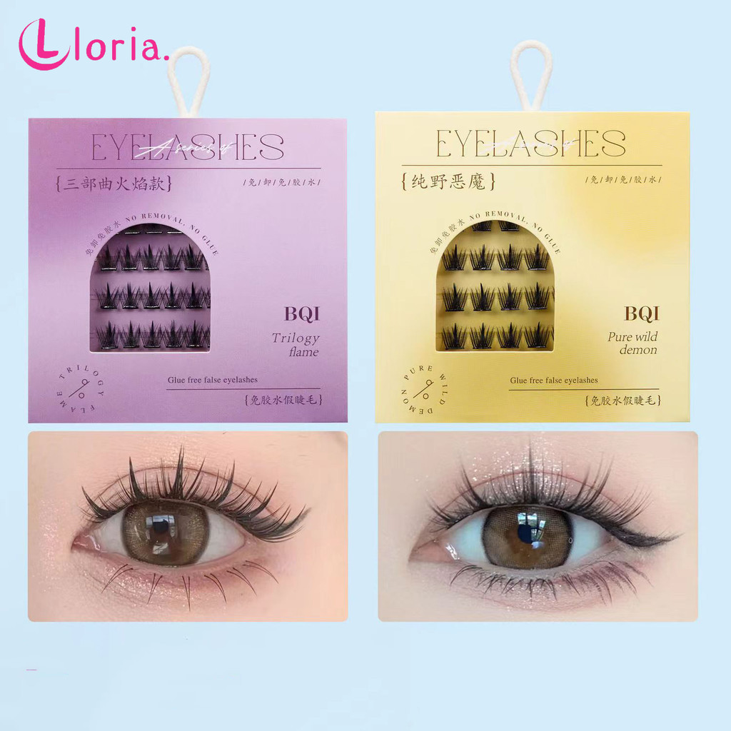 LORIA. ขนตาปลอม ไร้กาว ธรรมชาติ D หยิก DIY มีกาวในตัว ต่อขนตาช่อดอกไม้