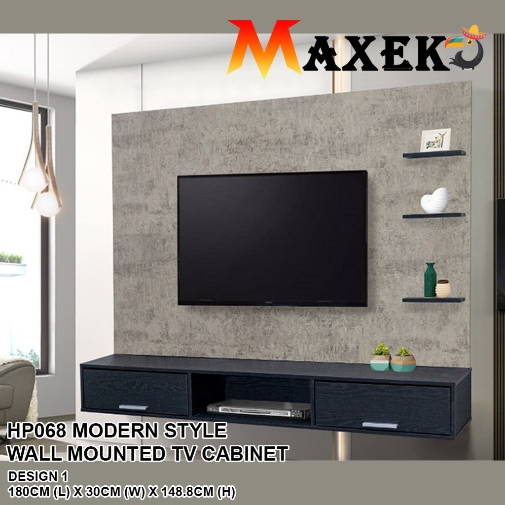 MAXEKO 🕊 HP068 Modern Style Wall Mounted TV Cabinet / Kabinet TV Gantung / Hall Cabinet / TV Console