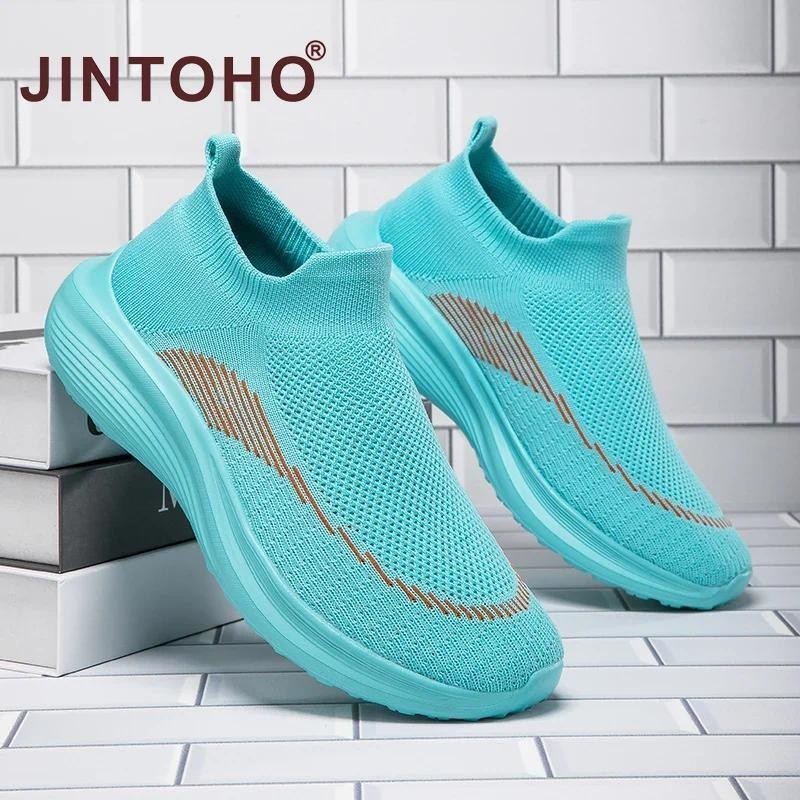 Jintoho حذاء رجالي سهل الارتداء مرن خفيف — صورة 5
