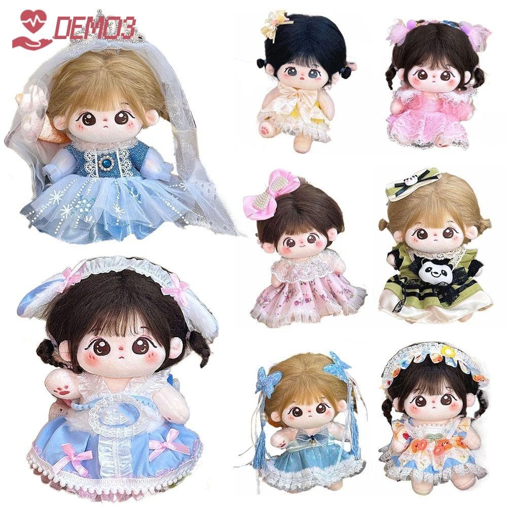 [เดโม3] ชุดตุ๊กตา,20ซม หลากสี ตุ๊กตา หมวก ชุด,ของเล่นชุดเจ้าหญิงตุ๊กตาอุปกรณ์โลลิต้าเสื้อผ้าขนาดเล็กสูทผ้าฝ้ายยัดตุ๊กตา