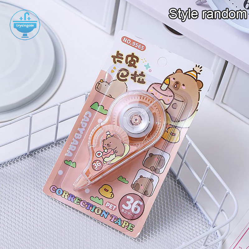 [strysingoin] น่ารัก Capybara การ์ตูนสีขาว Out Corrector เทปลบคําผิดสติกเกอร์ตกแต่งเครื่องเขียนของขวัญเครื่องเขียนนักเรียนเครื่องเขียนอุปกรณ์สํานักงาน TH
