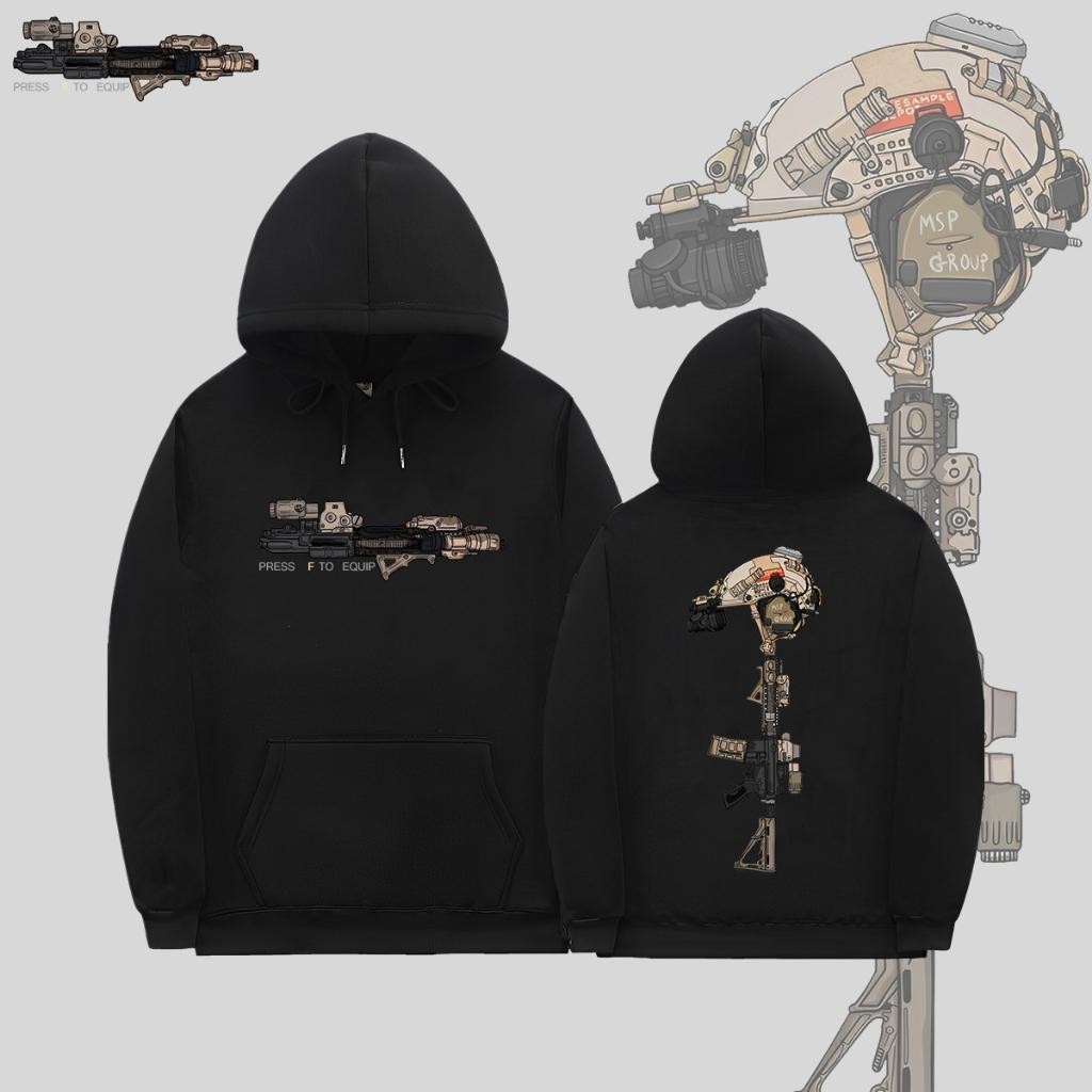 เสื้อฮู้ดโอเวอร์ไซส์MSPEC GEAR - hoodie MK 18 เสื้อฮู้ด MK18 M-3XL