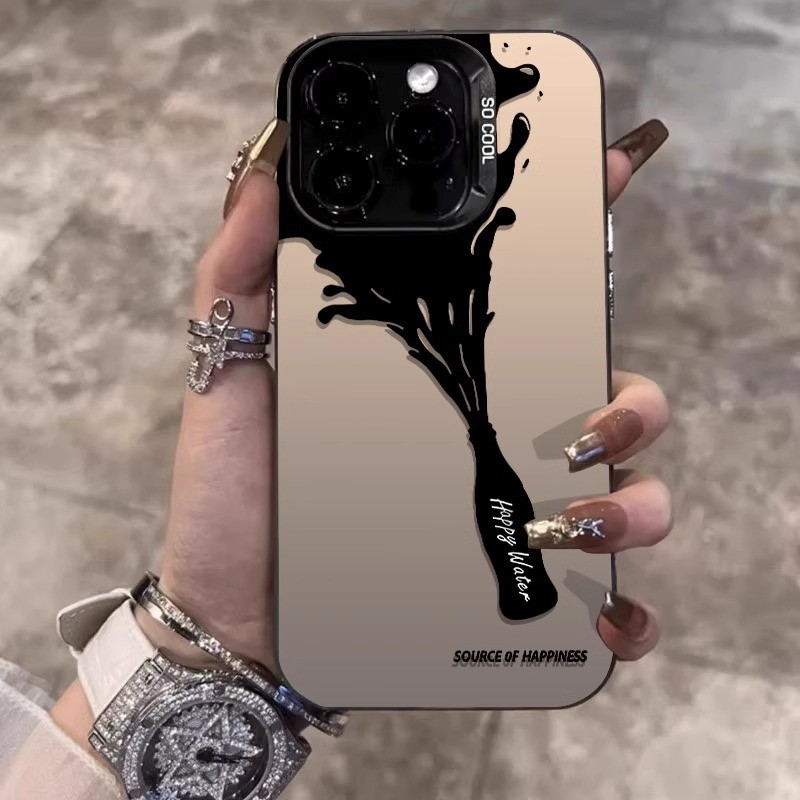 เคสไอโฟน16 15 14 13 12 11 Pro Max Case Creative Ink Cola ซิลิโคน Matte Compatible เคส iPhone 16PM,16Plus,X/XS, XR,7+,8Plus
