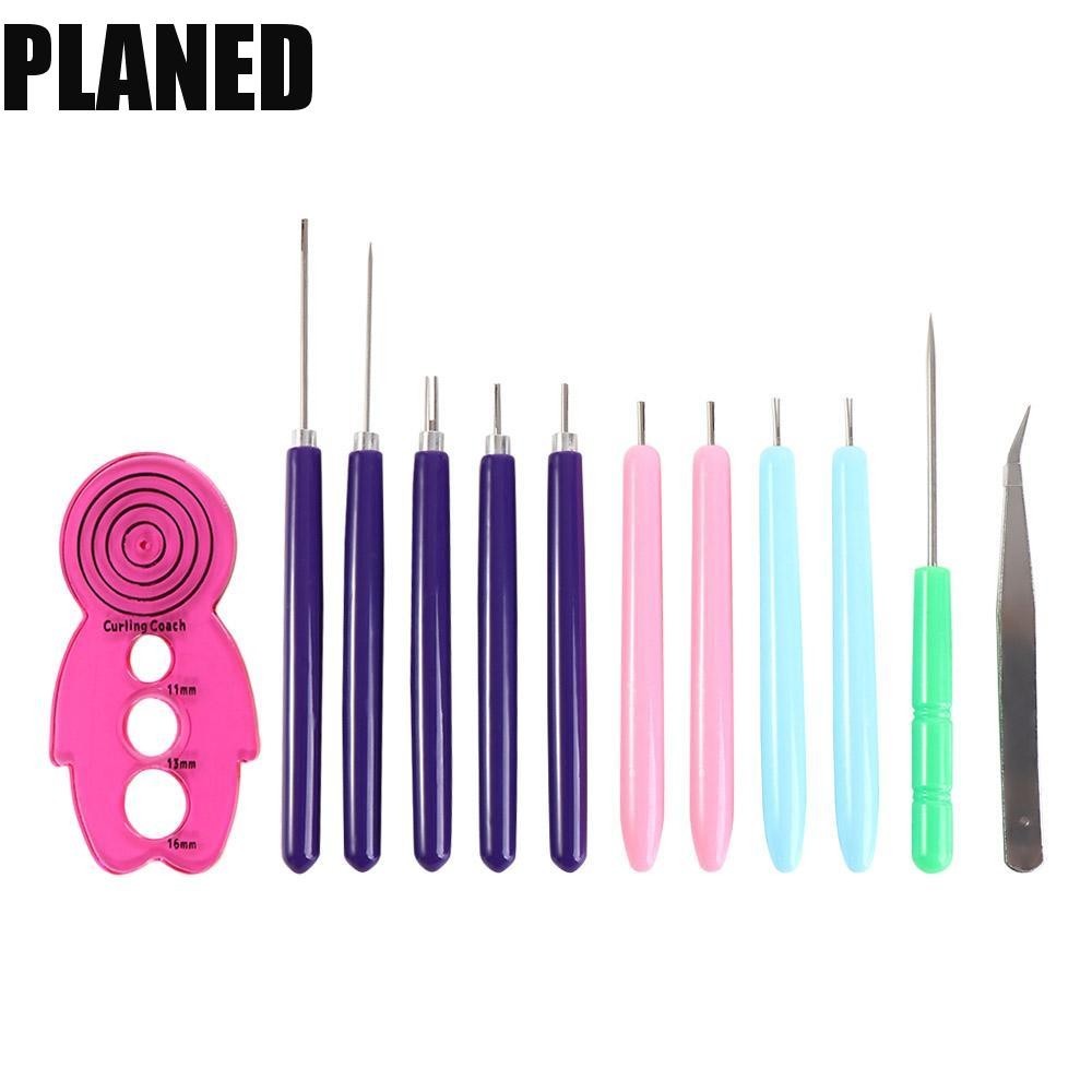 PLANED 12PCS Quilling ชุดเข็ม, Quilling Slotted ปากกากระดาษหัตถกรรมเครื่องมือ Quilling, DIY กระดาษ C