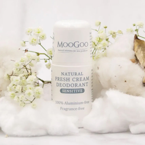 MooGoo Fresh Cream Deodorant Sensitive | โรลออนระงับกลิ่นกายสูตรอ่อนโยนสำหรับผิวแพ้ง่าย