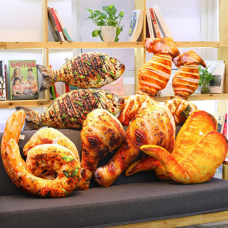จำลองอาหารหมอนตลกขาไก่ปีกไก่กุ้งของเล่นตุ๊กตาของขวัญวันเกิด