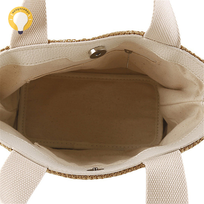 [neogrange] Elegant Ladies Strawทอกระเป๋าถือผู้หญิง Holiday Beach Casual Tote Top-Handleกระเป๋าแฟชั่นRetroกระเป๋าสะพายTH