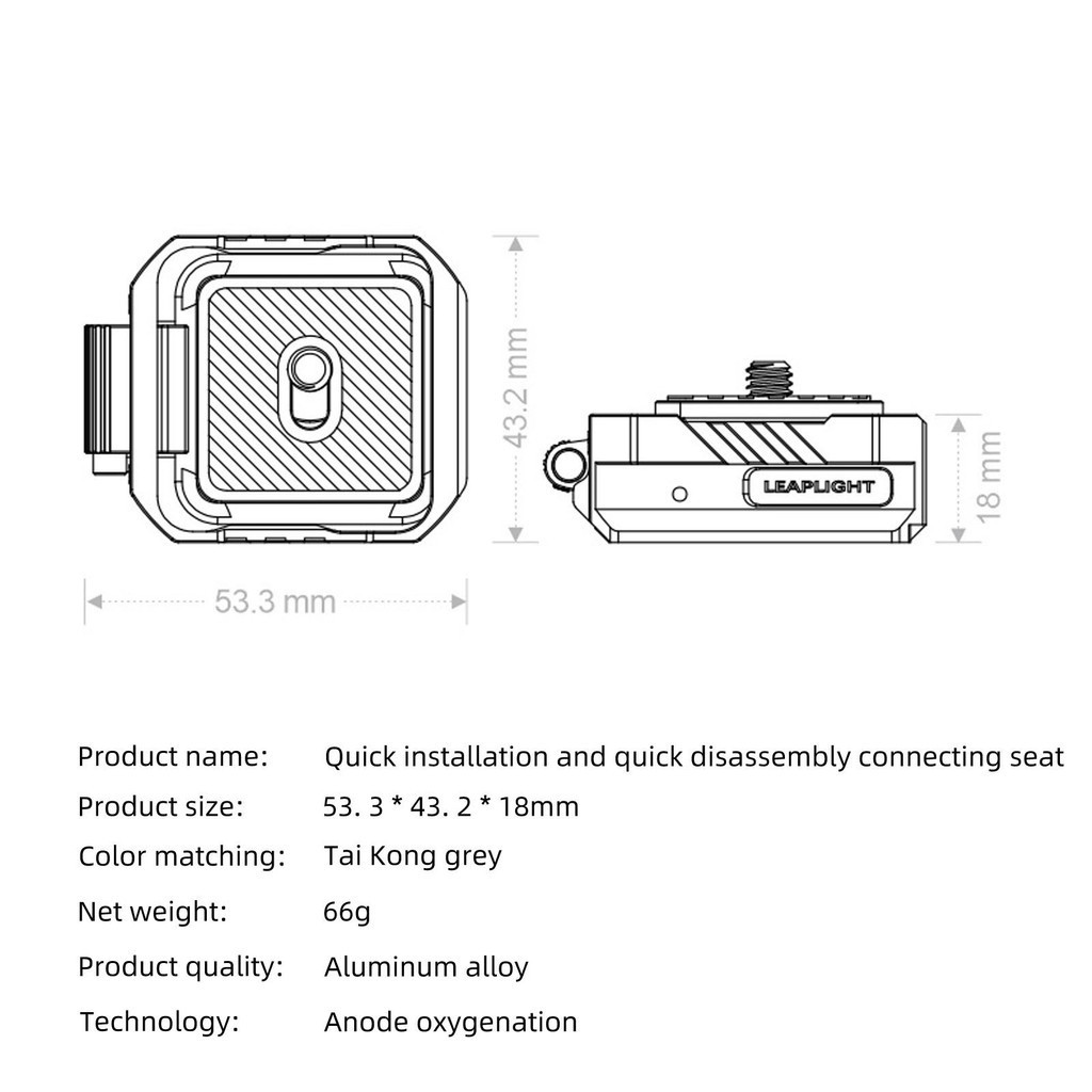 Leaplight All-Metal Arca Quick Release Kit กล้อง Quick Mount สําหรับ Dji Zhiyun Stabilizer ขาตั้งกล้องสไลด์ Rail Quick Mount ฐานหัวเข็มขัด