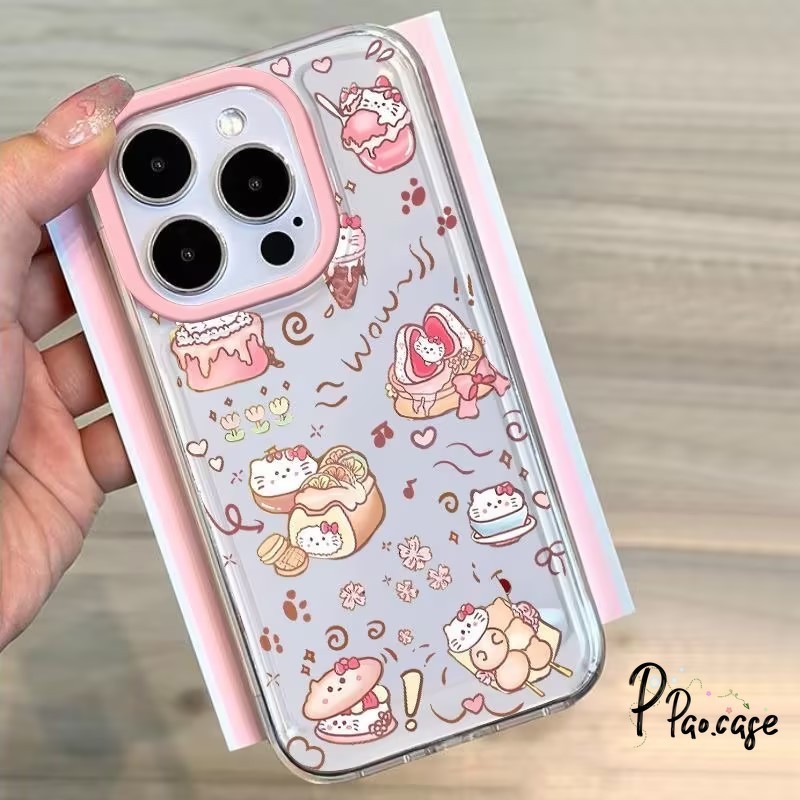 น่ารัก hellokitty คุโรมิรักเคสเค้กดาว ที่เข้ากันได้กับ IPhone 11 15 13 XS Max 7Plus 14 Pro Max XR 15 Plus X 14 7 8