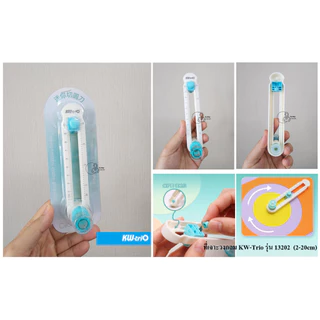 Kw-Trio Circle Cutter 13202ที่ตัดวงกลมบนกระดาษ 2-20cm ไม้บรรทัดวัดซม.และนิ้ว ปรับได้ตามต้องการ ใบมีดคม พร้อมส่งจากไทย