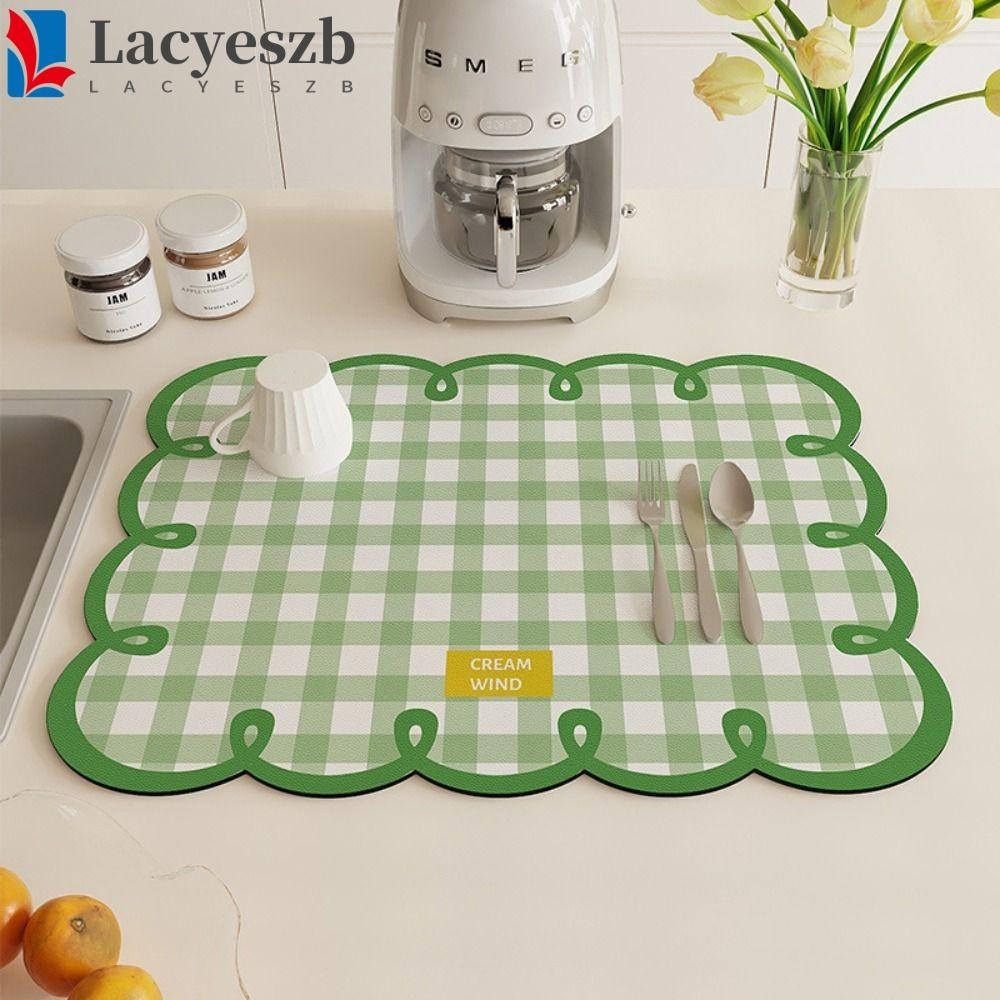 Lacyeszb แผ่นระบายน้ําในครัว, กาแฟแห้งจานดูดซับซุปเปอร์|เสื่อ, เสื่อระบายน้ําแห้งเร็วลื่นบนโต๊ะอาหาร เบาะ บ้าน