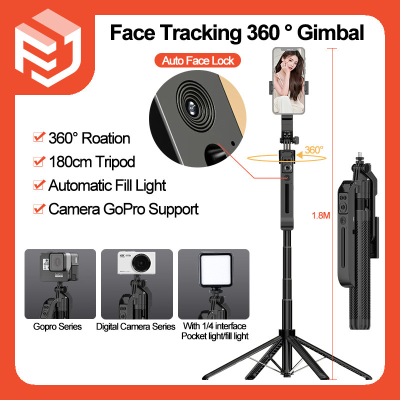 ค12 360° Aiติดตามสมาร์ทโฟนgimbal 180 ซม.โทรศัพท์Stabilizer Gimbalพร้อมการติดตามใบหน้าGimbal Stabiliz