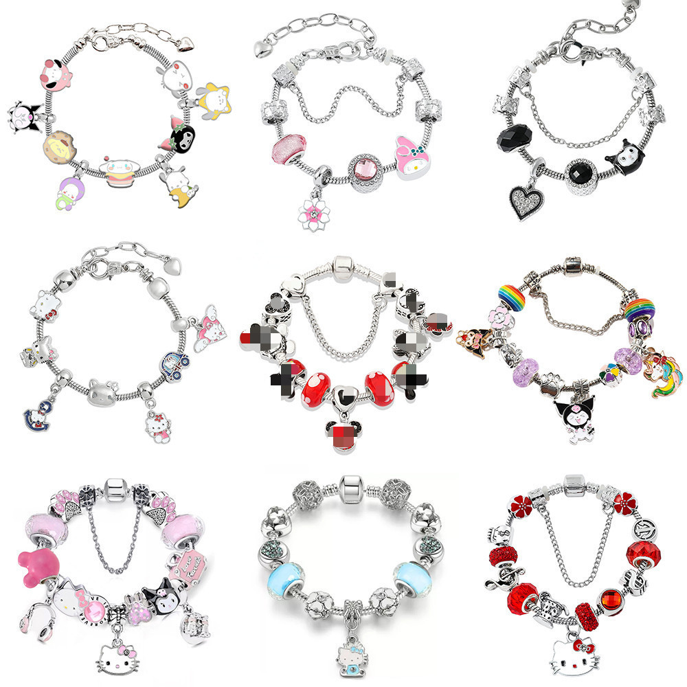 Sanrio การ ์ ตูนที ่ มีสีสัน Kuromi Melody สร ้ อยข ้ อมือสําหรับสาว Charm Bracele Bestie เครื ่ องประดับของขวัญ