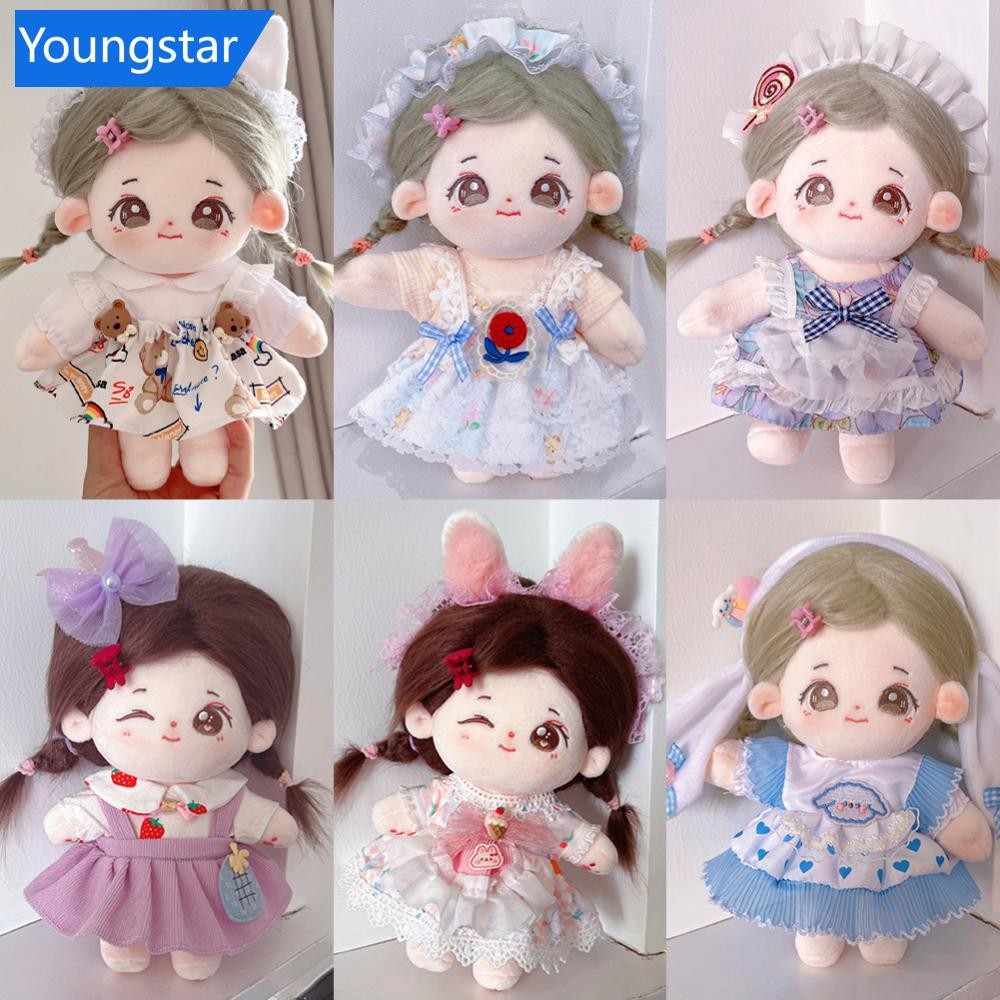 Ys 20 ซม.ผ้าฝ้ายตุ๊กตา Mini เสื้อผ้าการ์ตูนตุ๊กตาชุด Lolita ชุดเล่น House อุปกรณ์เสริม G5S8