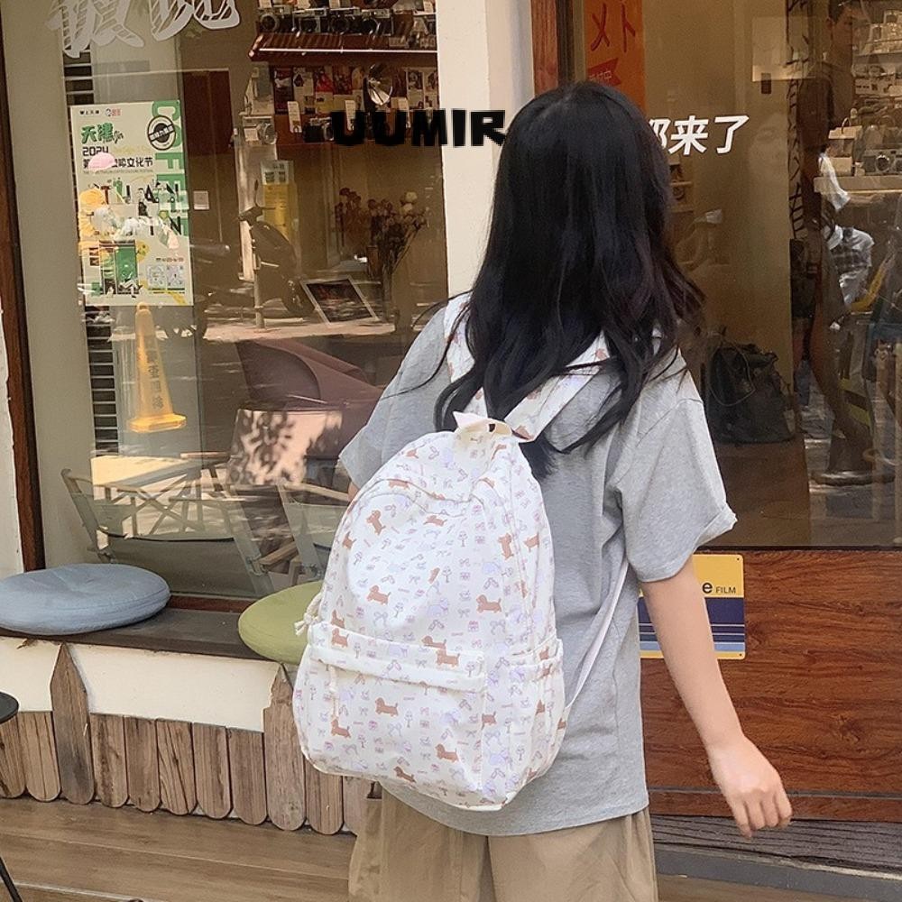 UUMIR กระเป๋าเป้สะพายหลังนักเรียนกระเป๋าเป้สะพายหลังผู้หญิงความจุขนาดใหญ่ปรับได้แฟชั่นลายการ์ตูนกระเป๋านักเรียนกันน้ํานักเรีย
