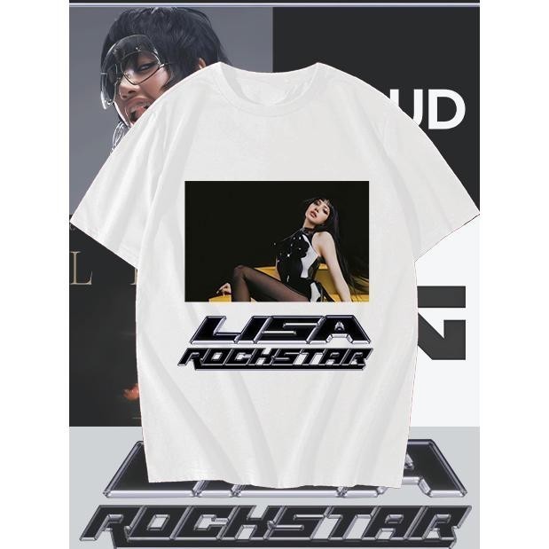 ✨ 2024 new lloud Lisa rochstar ผ้าฝ้ายแท้ s-5xl สำหรับผู้ชายและผู้หญิง t-shirt S-5XL