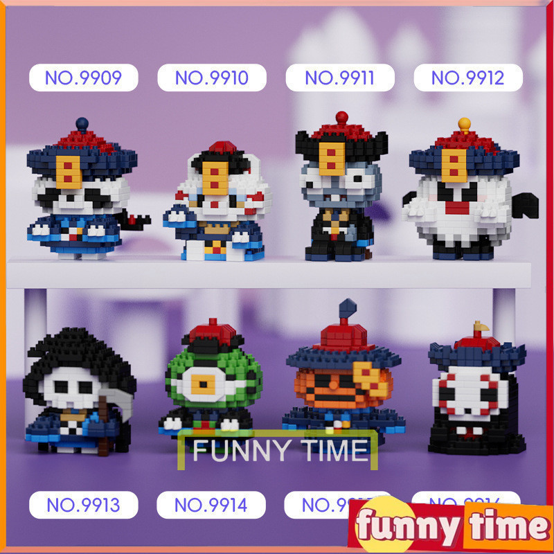 Nano blocks series Zombie Party ฟักทอง Panda Ghost Faceless Zombie การ์ตูนตุ๊กตาบล็อกอาคาร DIY mdoel ของเล่นเด็กสาวของขวัญ