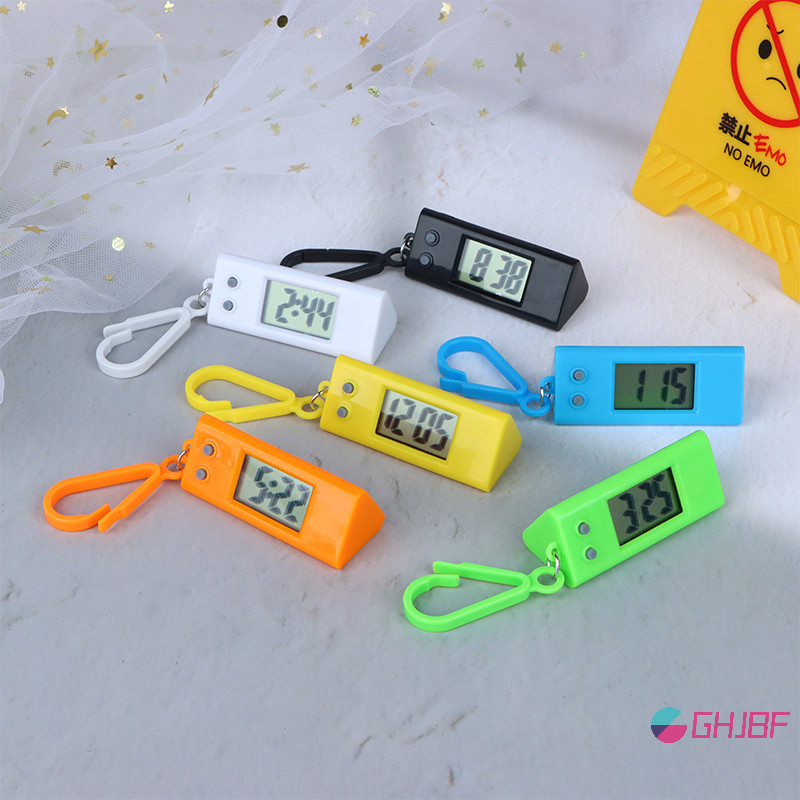 Ghjbf] Mini อิเล็กทรอนิกส์ Rhinestone นาฬิกา Time Display ของขวัญสําหรับผู้ชายและผู้หญิงนักเรียนสอบนาฬิกาแขวนพวงกุญแจ nicen คอเต่าham