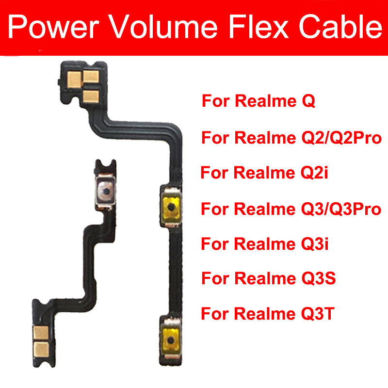 ปุ่มปรับระดับเสียงสายเคเบิล Flex สําหรับ Realme Q Q2i Q2 Q2Pro Q3 Q3Pro Q3i Q3S Q3T ด้านข้างปรับระดั