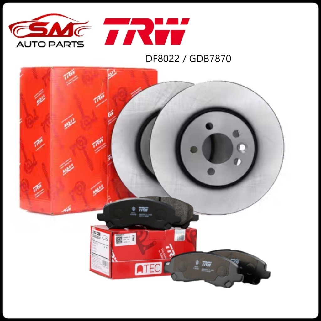 TRW - Proton Exora Turbo โรเตอร์หน้าพร้อมผ้าเบรค ( DF8022 / GDB7870 )