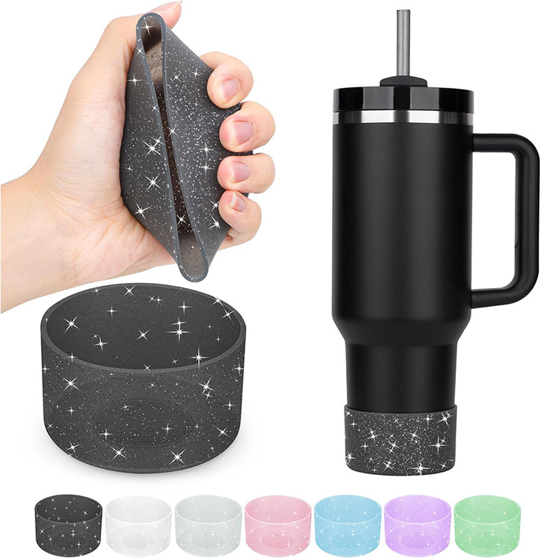 Blingbling ถ้วยซิลิโคน Boot Bottom Protector สําหรับ Stanley Quencher H2.0 40 Oz & IceFlow Flip 20 Oz 30 Oz และ Hydroflask 12-24 Oz, Anti-Slip ขวดด้านล่างฝาครอบ