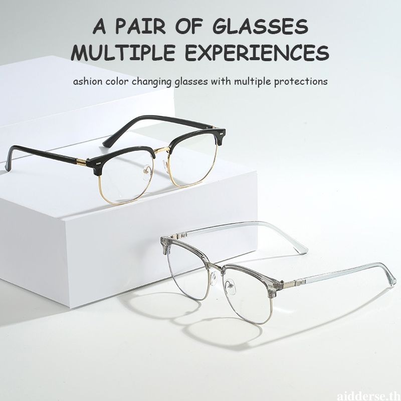 aidderse.thแว่นตาเปลี่ยนสีย้อนยุคUnisexธุรกิจสายตาสั้นแว่นตาAnti Blue Light Opticalแว่นตา-