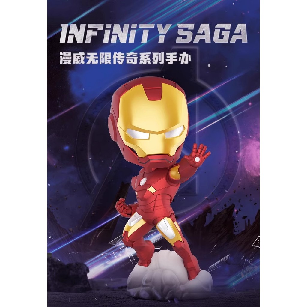 P POPMART POPMART Marvel Infinite Legend Series Mystery Box Iron Man รูปอินเทรนด์สร้างสรรค์เครื่องประดับของขวัญวันเกิดเด็กชายของแท้ 100% ของเล่น