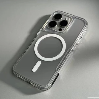 ใหม่สําหรับ iPhone 16 ProMax เคสโทรศัพท์แม่เหล็ก iP 11 12 13 14 15 16 Pro Max โปร่งใส anti drop กันกระแทกเคสโทรศัพท์ Hard ฝาหลัง