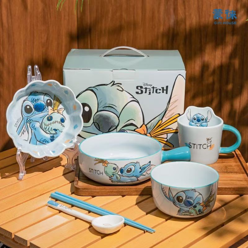 เย็บร้อย ชามสลัดจานอาหารค่ําครัวเรือนจานเซรามิกน่ารักจัดแต่งทรงผมชามข้าวทนบนโต๊ะอาหารเด็กถ้วยน้ําแก้วกาแฟ