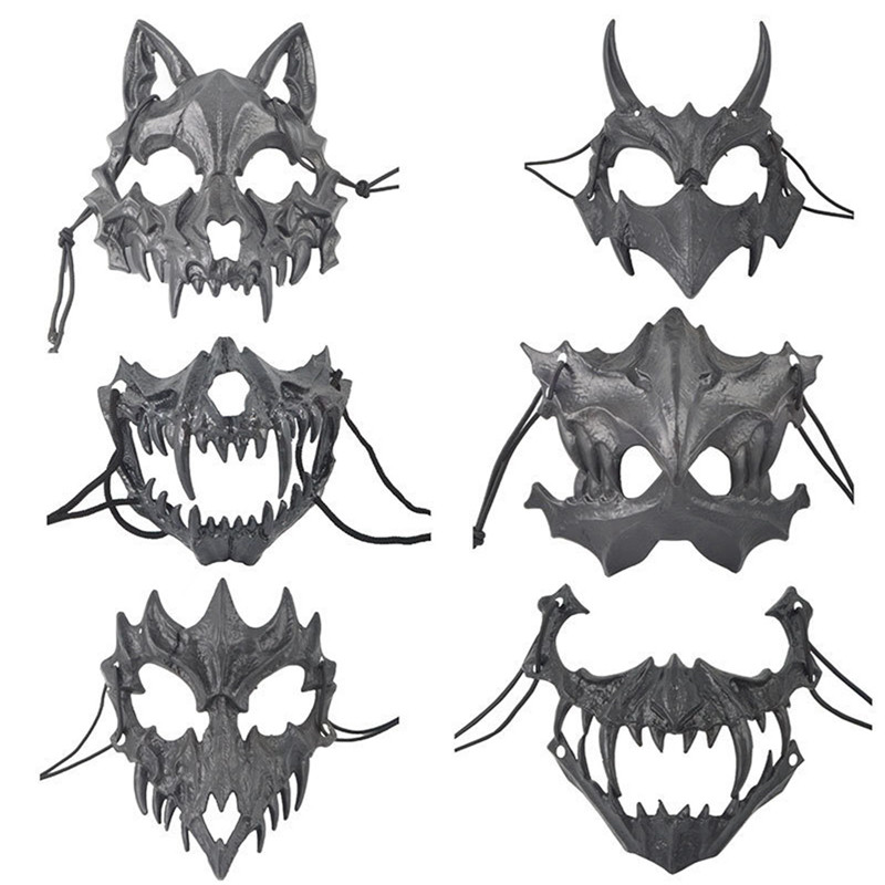 Bcf Skull Mask Cool Tiger Skeleton ครอบคลุมมนุษย์หมาป่า Face Masks ฮาโลวีนแต่งหน้าเครื่องแต่งกาย The