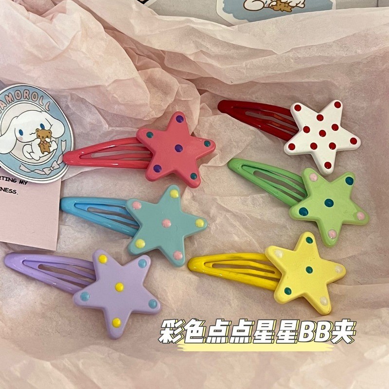 แฟชั่นเกาหลี Dopamine Color Star BB Clip เครื่องประดับผมน่ารัก