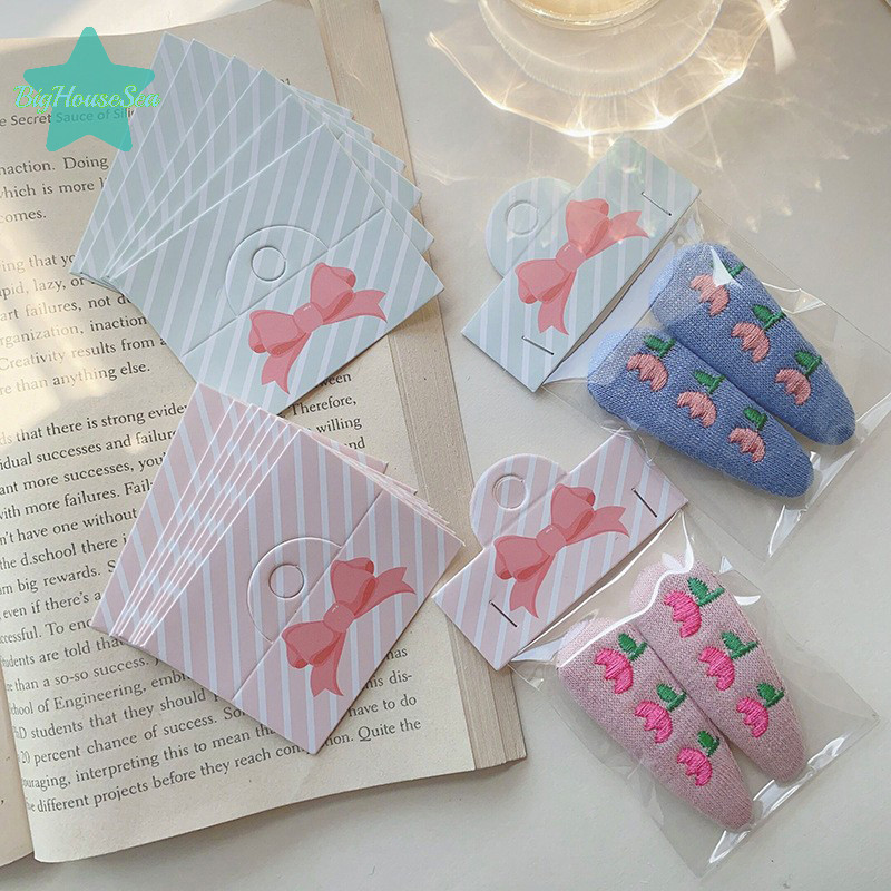 [BigHouseSea] กระดาษบรรจุภัณฑ์แบบพับได้ 100 ชิ้นการ์ดโบว์สําหรับเครื่องประดับทํามือขายปลีกแท็กแขวนดอกไม้แสดงกระดาษแข็งใหม่