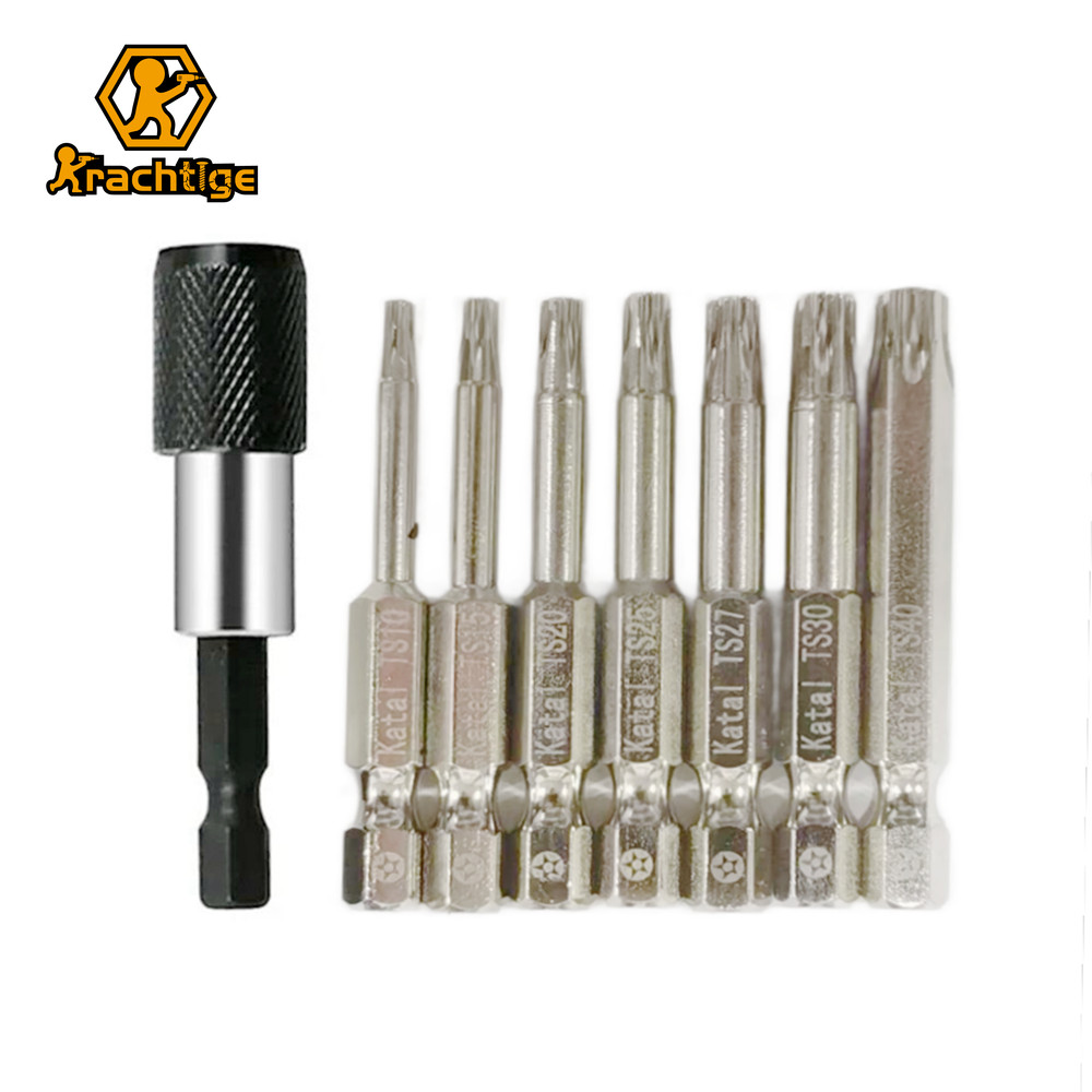 Kractige 7 ชิ้น 50 มม. Torx ไขควงชุด Bit | TS10-TS40 | แม่เหล็กอ่อน | 1/4" ก้านหกเหลี่ยม | สําหรับซ่อมแซมความแม่นยํา