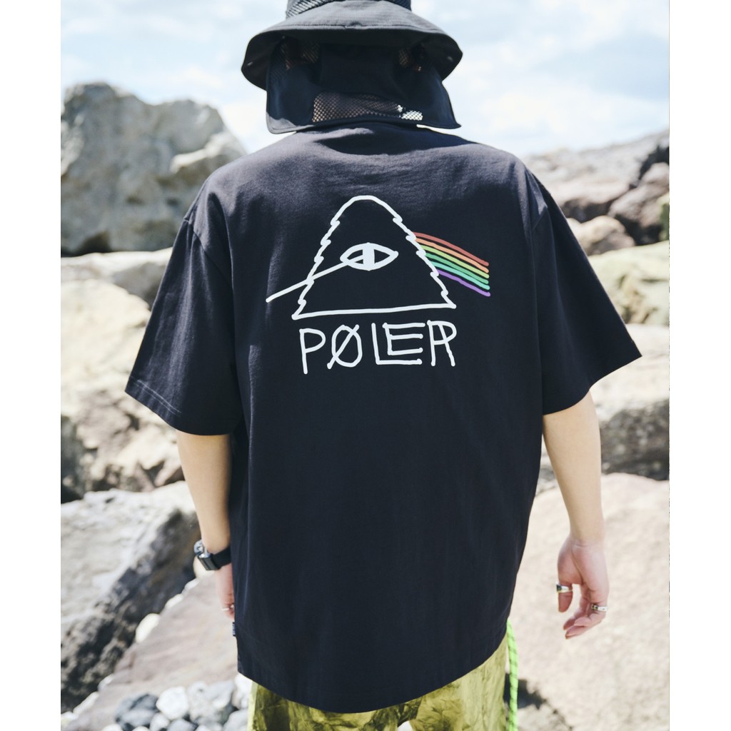 P POLeR x RB พิมพ์คอกลมแขนสั้นผ้าฝ้ายแท้ All-Match ผู้ชายผู้หญิงเสื้อยืด