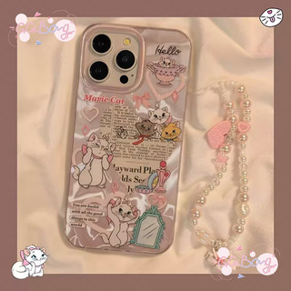 น่ารัก แต่งงานกับแมวหรูสร้อยข้อมือ ลายลวดน้ำแข็ง เคสไอโฟ 17 AIR XR 16 11 15 14 13 12 Pro Max 16 8 7 15 Plus X XS SEเคส