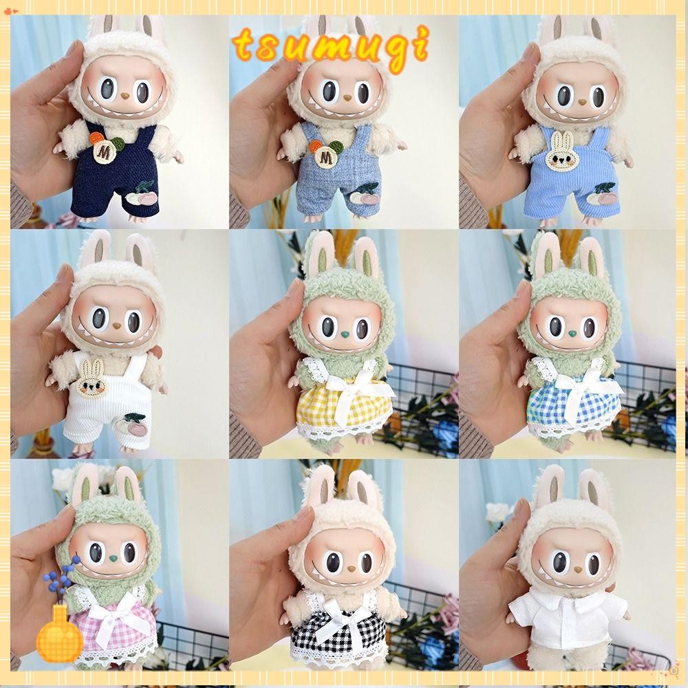 เสื้อผ้าตุ๊กตา TSUMUGI Labubu,|อุปกรณ์เสริมตุ๊กตาทํามือ, Cos Gift Bow Sequined Gauze Skirt Labubu Time To Chill Filled Handmade Doll Clothes for 17cm Labubu Doll